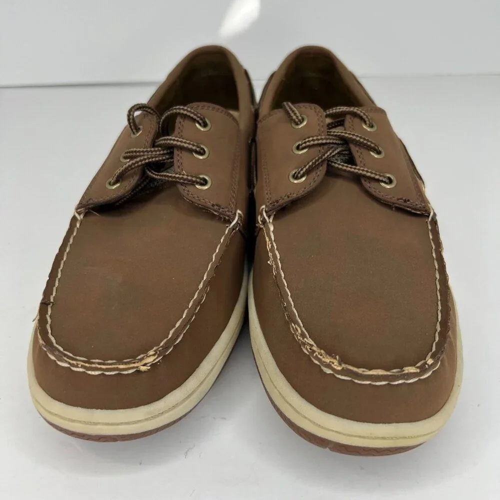 St John's Bay Mens 0168050 Brown Classic Slip On Size 9.5 M Boat Shoes
